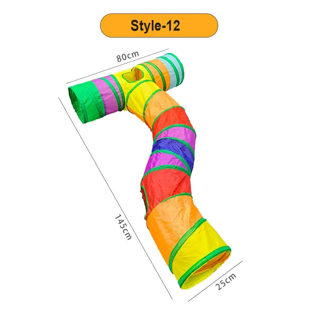Portable Foldable Cat & Rabbit Tunnel – Interactive Play Tube for Exercise & Enrichment