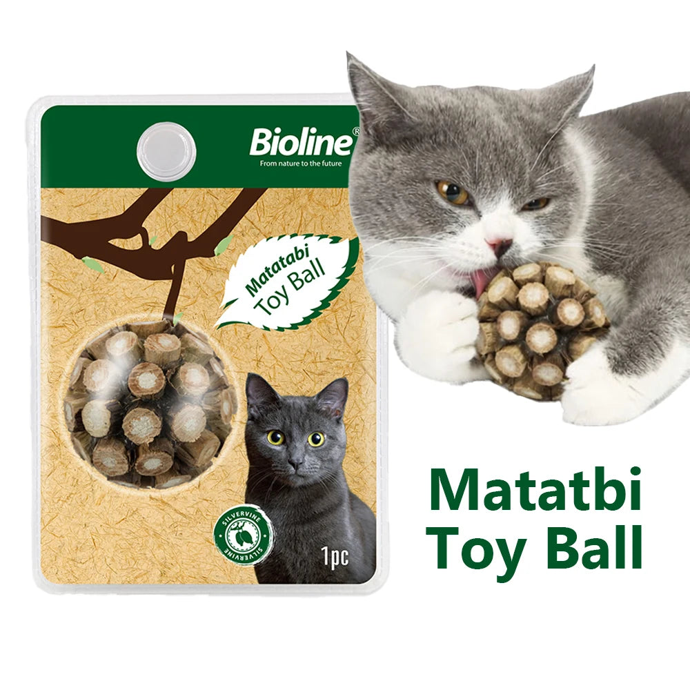 Bioline Matatabi Cat Toy Ball – Catnip Chew & Dental Care Toy