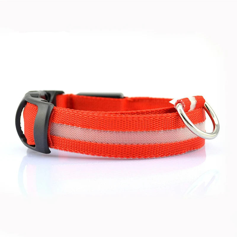 LED Luminous Dog Collar – Adjustable Glow Safety Collar for Night Walks