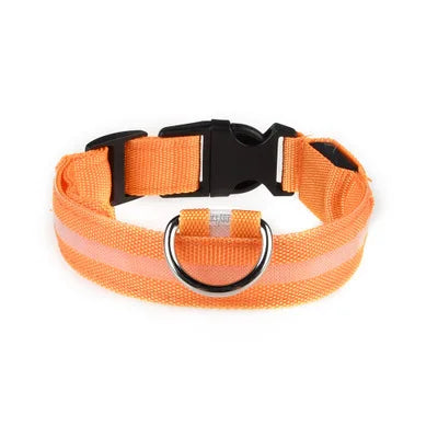 LED Luminous Dog Collar – Adjustable Glow Safety Collar for Night Walks