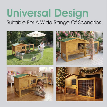 2-Story Wooden Rabbit & Small Animal Hutch