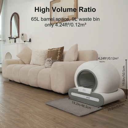 Smart Self-Cleaning Cat Litter Box with App Control