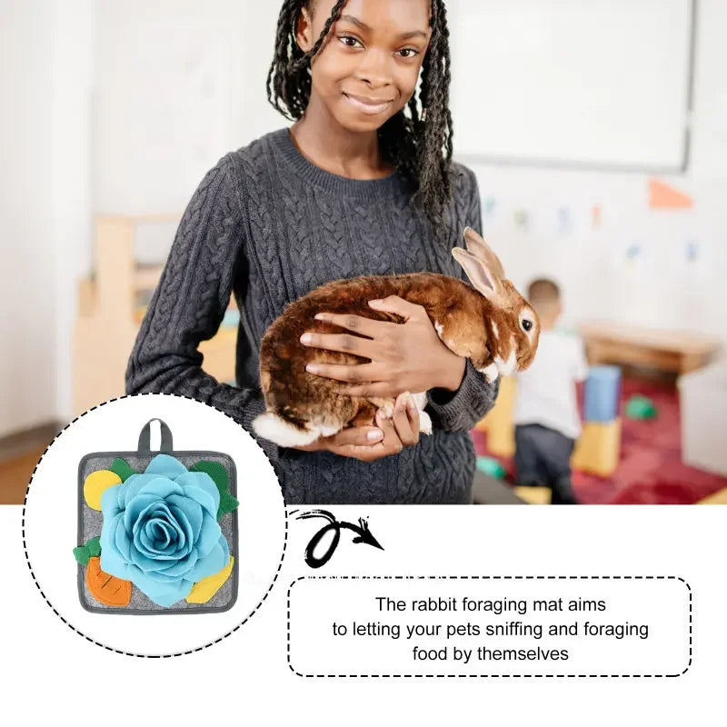 Pet Snuffle Mat – Interactive Foraging & Feeding Pad for Rabbits