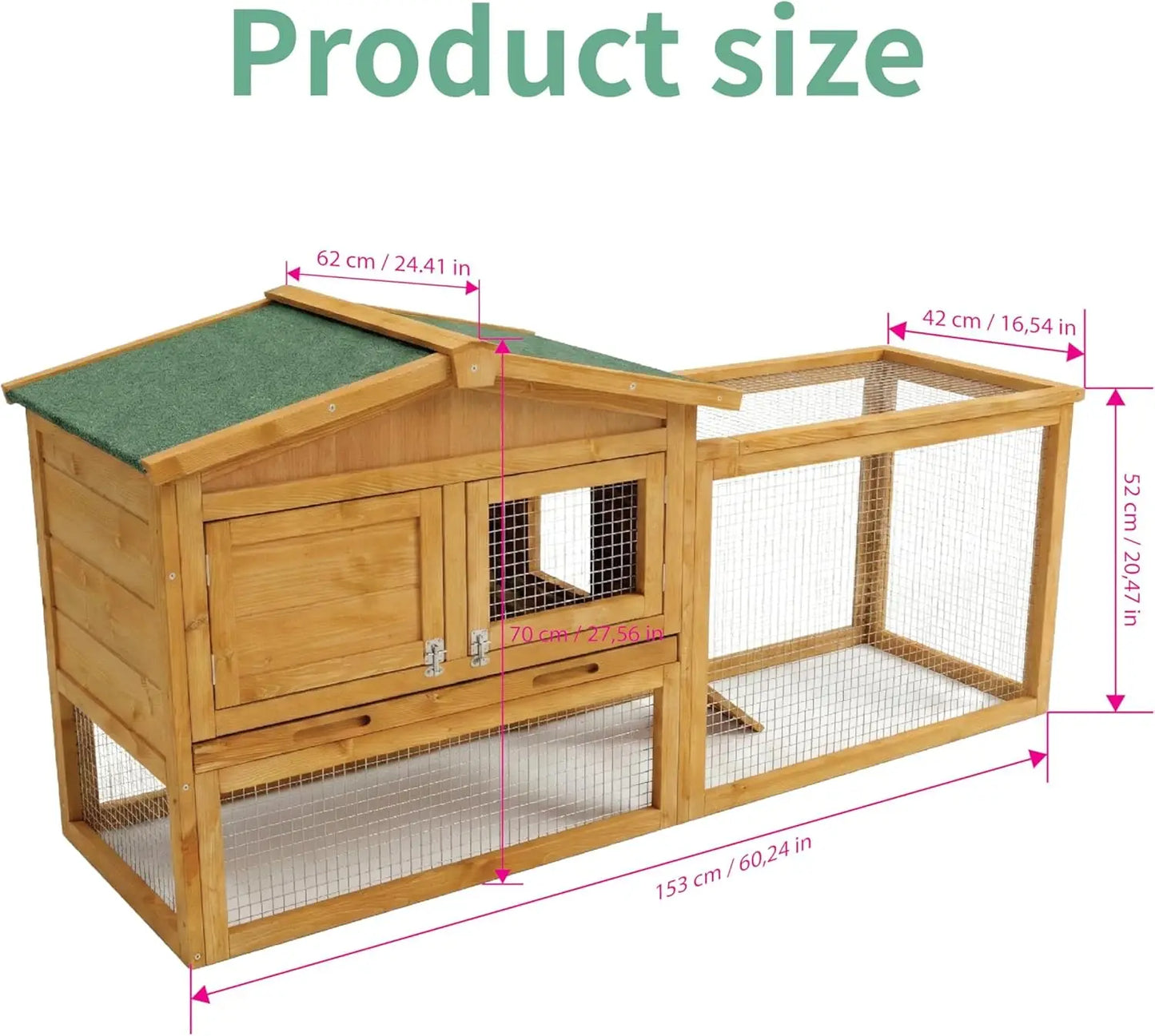 2-Story Wooden Rabbit & Small Animal Hutch