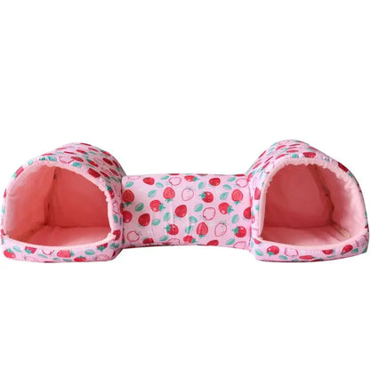 Fleece Pet Tunnel Hideaway – Cozy Burrow Bed for Cats & Rabbits