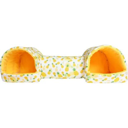 Fleece Pet Tunnel Hideaway – Cozy Burrow Bed for Cats & Rabbits
