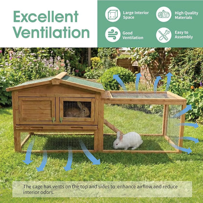 2-Story Wooden Rabbit & Small Animal Hutch