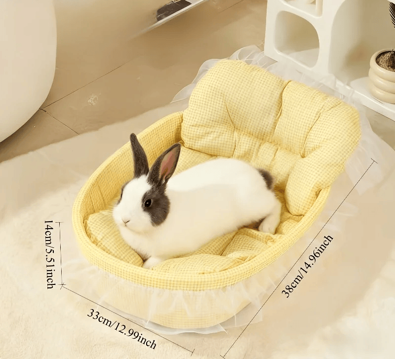 Fluffy Bunny Princess Bed – Soft Plush Lace Rabbit Nest