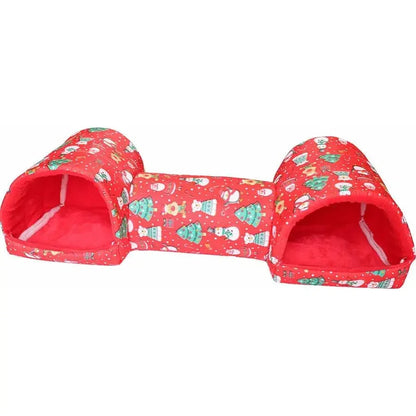 Fleece Pet Tunnel Hideaway – Cozy Burrow Bed for Cats & Rabbits