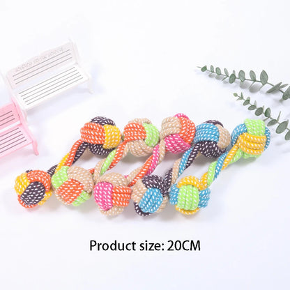 Cotton Rope Dog Chew Ball – Interactive Teeth Cleaning Toy for Small & Large Dogs