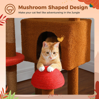 Floor-to-Ceiling Cat Tree Tower with Condo & Hammock