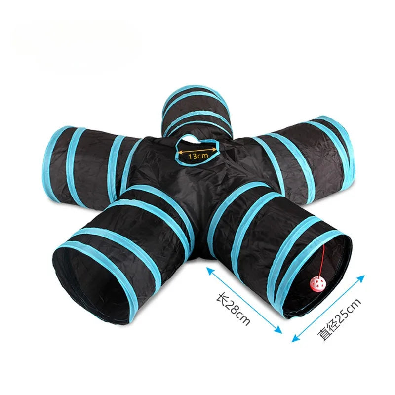 Foldable Pet Tunnel Toy – Interactive Play Tube for Cats & Rabbits