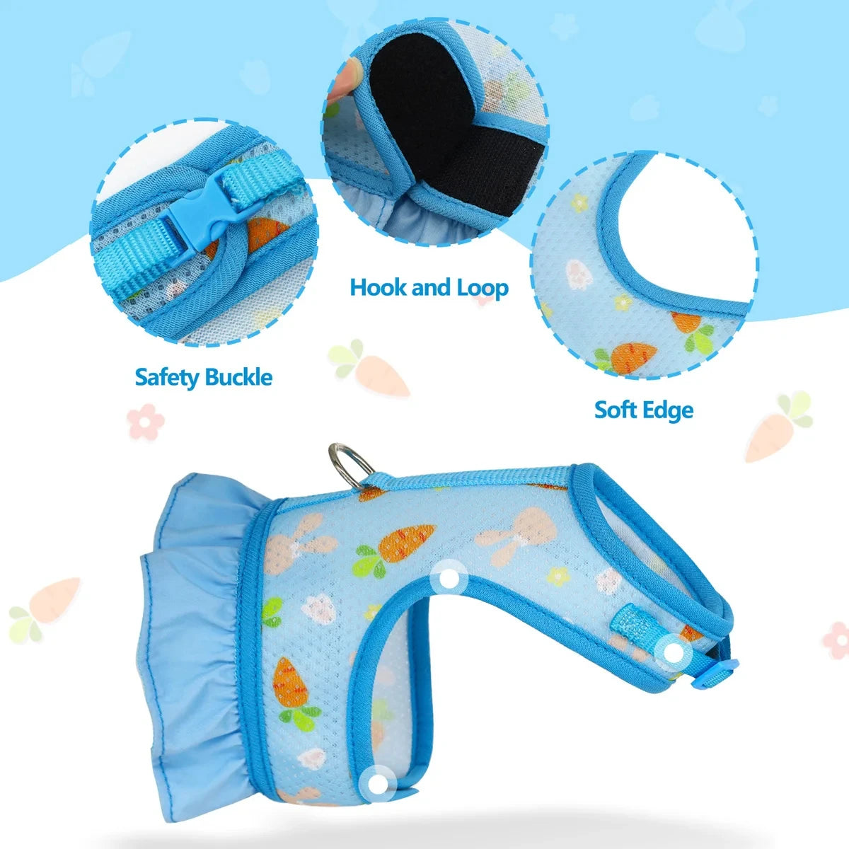 Cute Adjustable Rabbit Harness & Leash Set