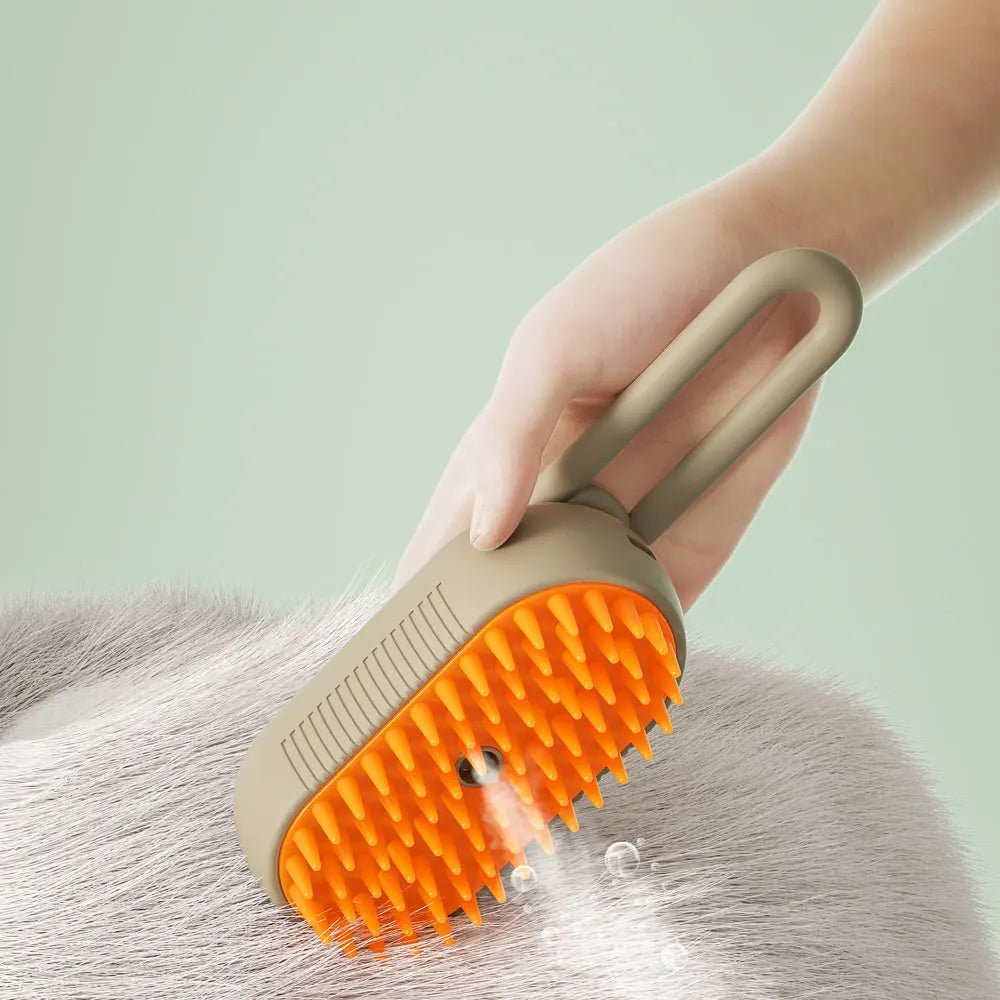 3-In-1 Steamy Pet Grooming Brush