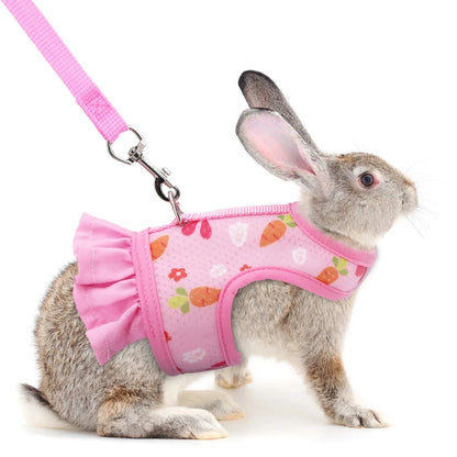 Cute Adjustable Rabbit Harness & Leash Set