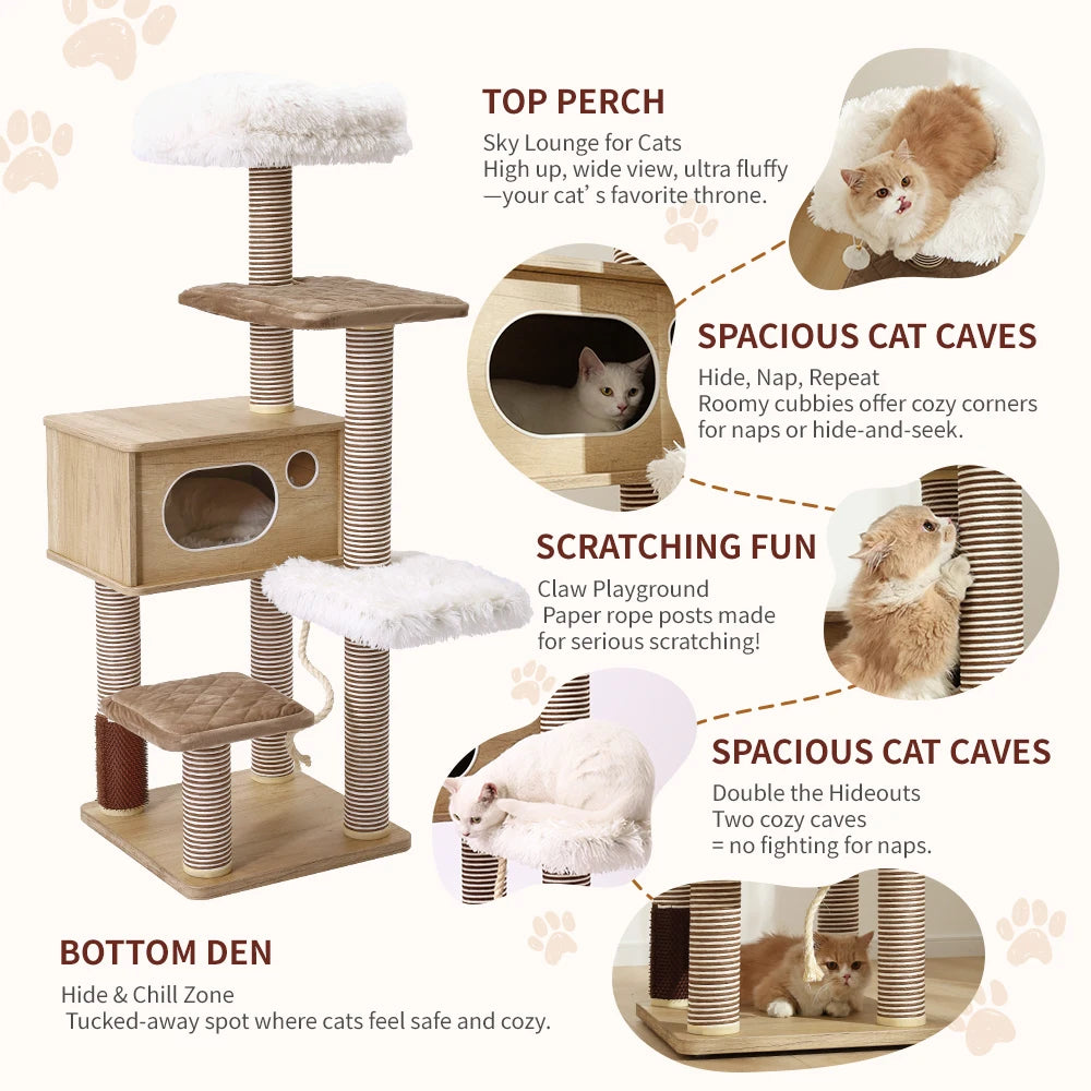 Multi-Tier Cat Tree Tower – Climbing Frame with Scratching Posts & Cozy Perch