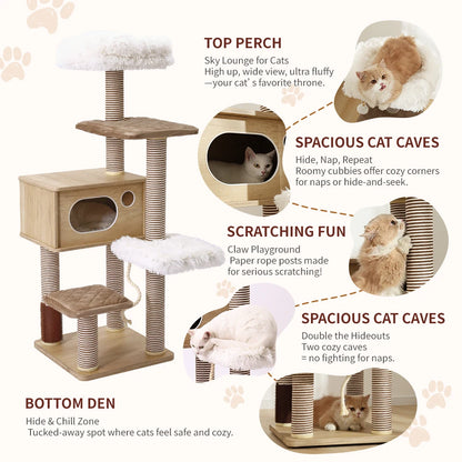 Multi-Tier Cat Tree Tower – Climbing Frame with Scratching Posts & Cozy Perch