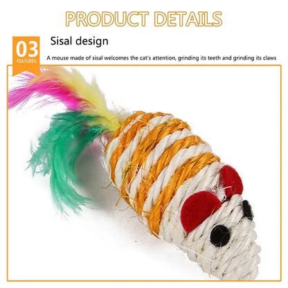 Cat Toy Variety Pack – Interactive Balls, Teasers & Sisal Mouse Set