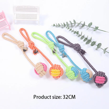 Cotton Rope Dog Chew Ball – Interactive Teeth Cleaning Toy for Small & Large Dogs