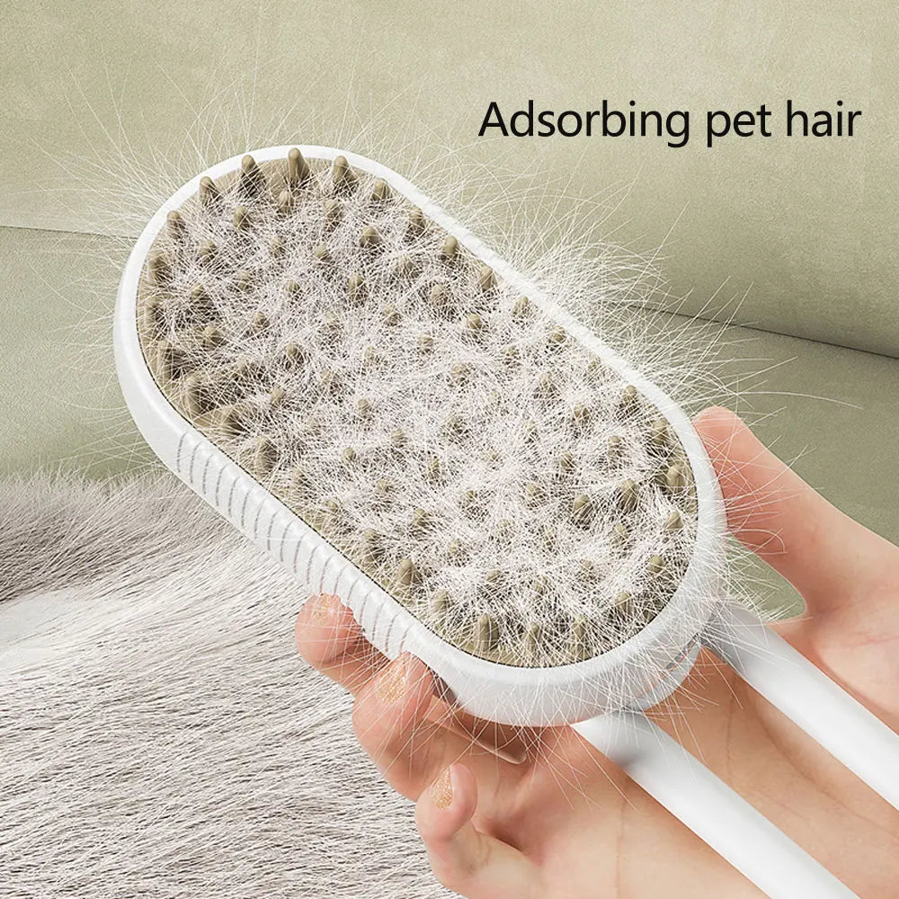3-In-1 Steamy Pet Grooming Brush