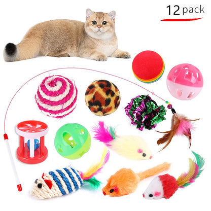 Cat Toy Variety Pack – Interactive Balls, Teasers & Sisal Mouse Set