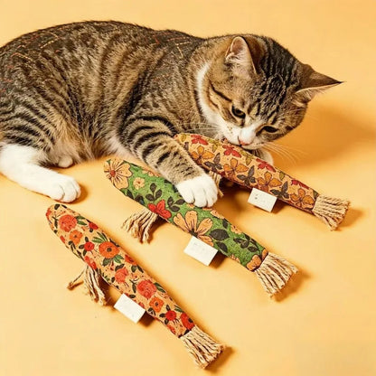 Natural Matatabi Catnip Fish Toy – Interactive Chew & Teething Toy for Cats & Kittens