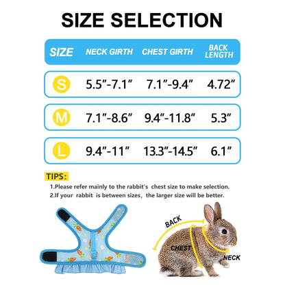 Cute Adjustable Rabbit Harness & Leash Set