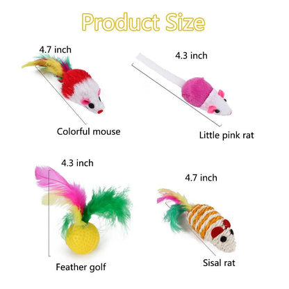 Cat Toy Variety Pack – Interactive Balls, Teasers & Sisal Mouse Set