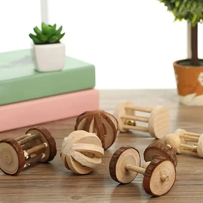 Wooden Rabbit Chew Toys – Natural Dental Roller Set