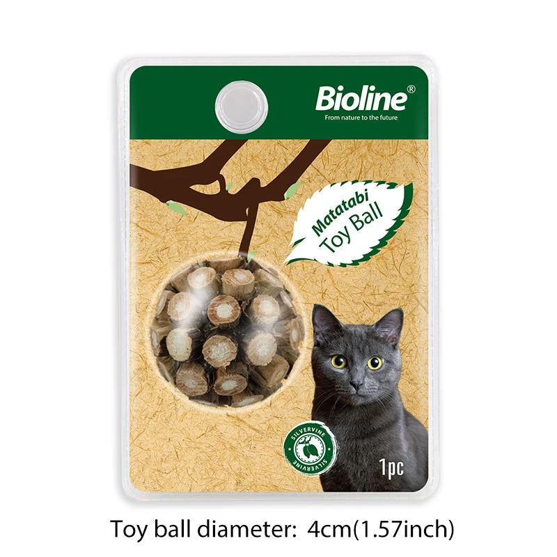 Bioline Matatabi Cat Toy Ball – Catnip Chew & Dental Care Toy