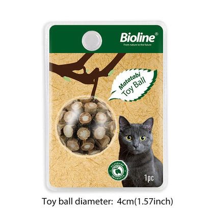 Bioline Matatabi Cat Toy Ball – Catnip Chew & Dental Care Toy