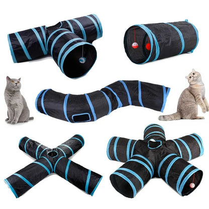 Foldable Pet Tunnel Toy – Interactive Play Tube for Cats & Rabbits
