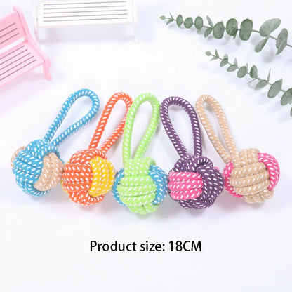 Cotton Rope Dog Chew Ball – Interactive Teeth Cleaning Toy for Small & Large Dogs
