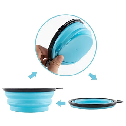 Portable Foldable Pet Food & Water Bowl