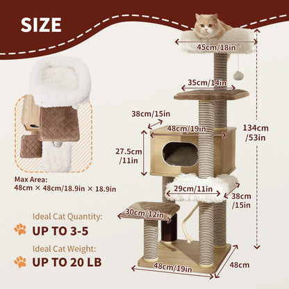 Multi-Tier Cat Tree Tower – Climbing Frame with Scratching Posts & Cozy Perch