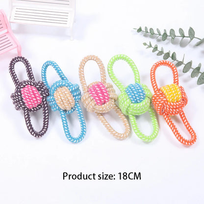 Cotton Rope Dog Chew Ball – Interactive Teeth Cleaning Toy for Small & Large Dogs