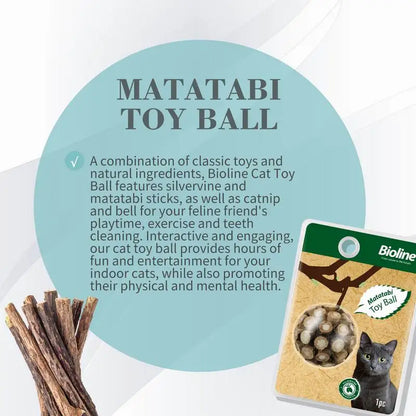 Bioline Matatabi Cat Toy Ball – Catnip Chew & Dental Care Toy