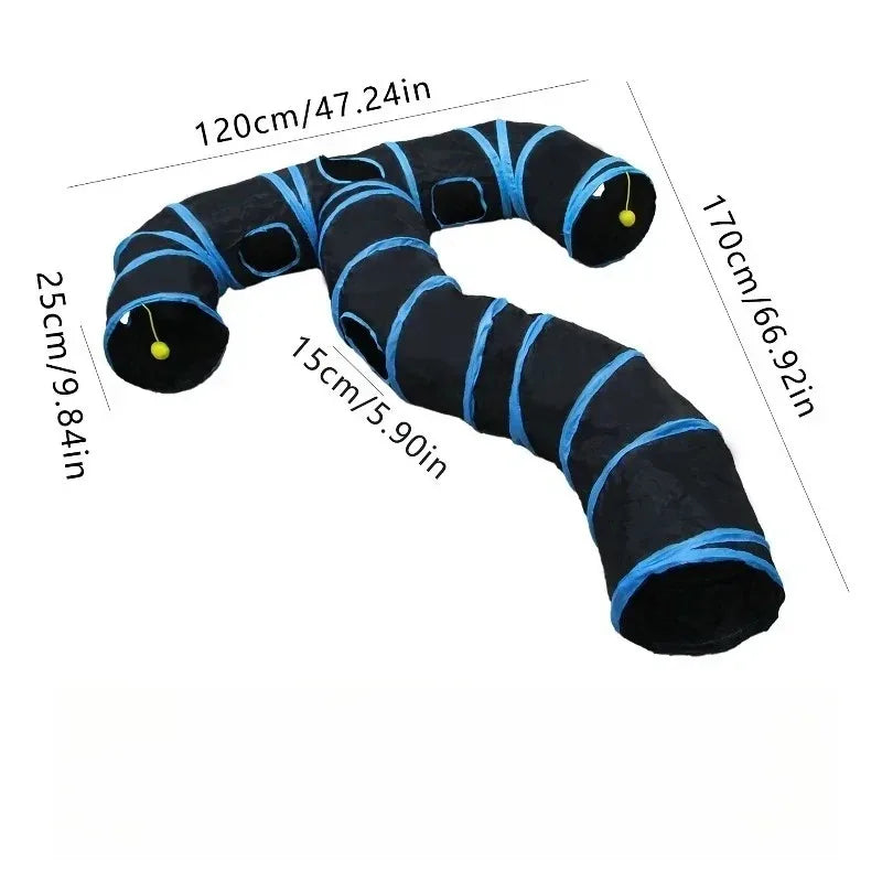 Foldable Pet Tunnel Toy – Interactive Play Tube for Cats & Rabbits