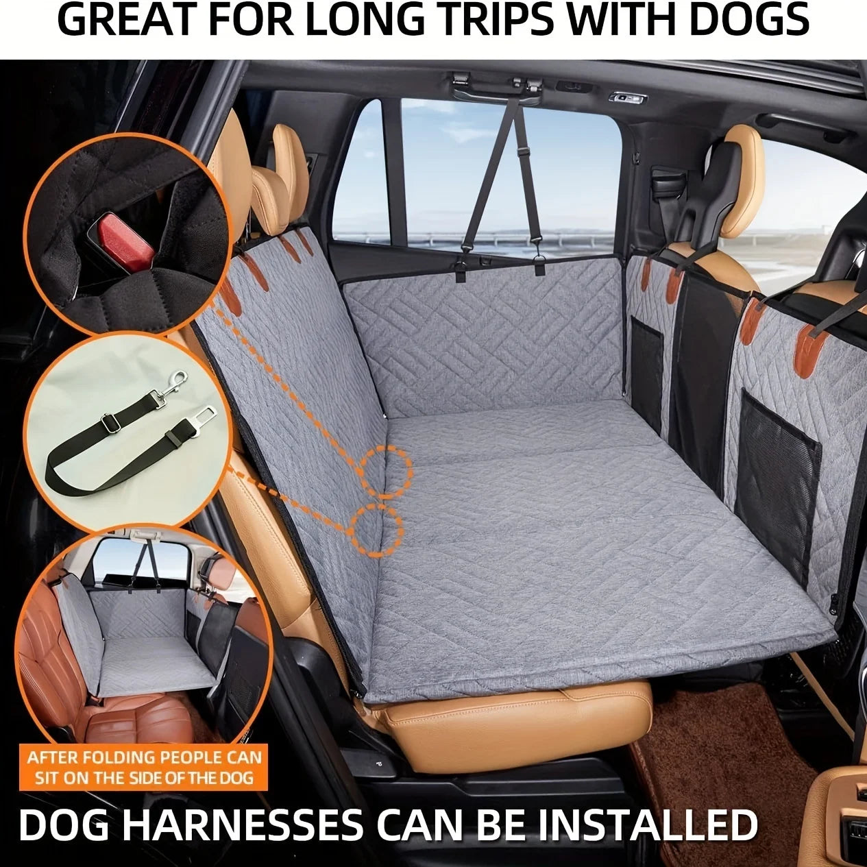 Waterproof Dog Car Seat Cover Hammock – Scratch Proof & Non-Slip Pet Travel Protector
