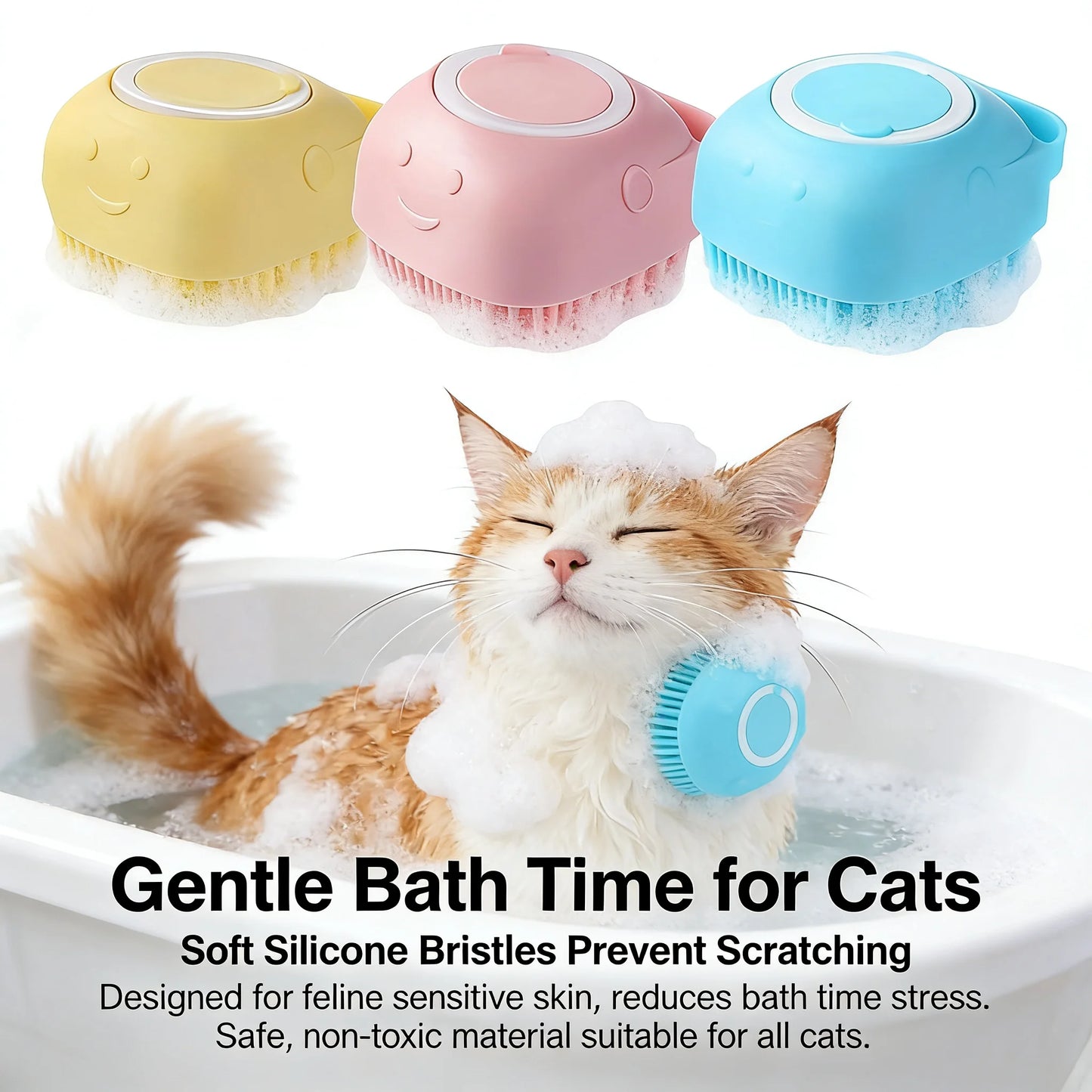 2-in-1 Pet Bath & Massage Brush
