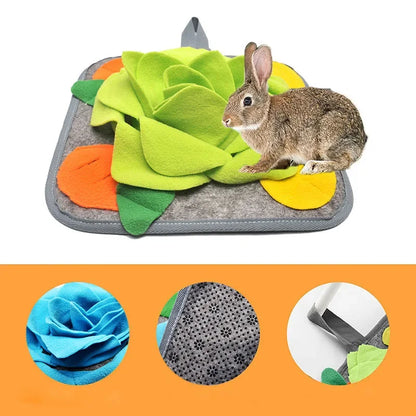 Pet Snuffle Mat – Interactive Foraging & Feeding Pad for Rabbits