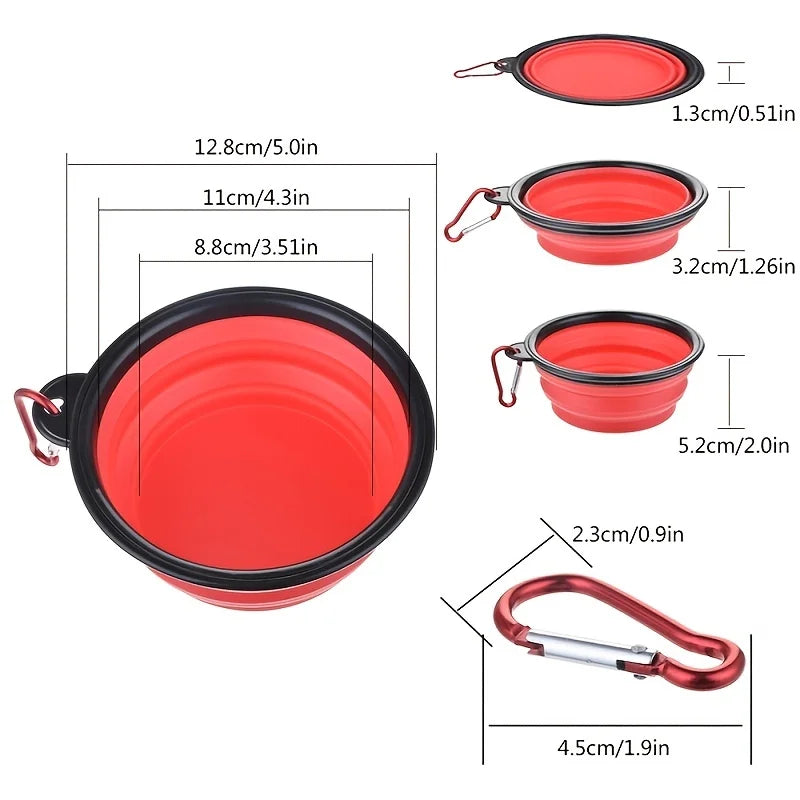 Portable Foldable Pet Food & Water Bowl