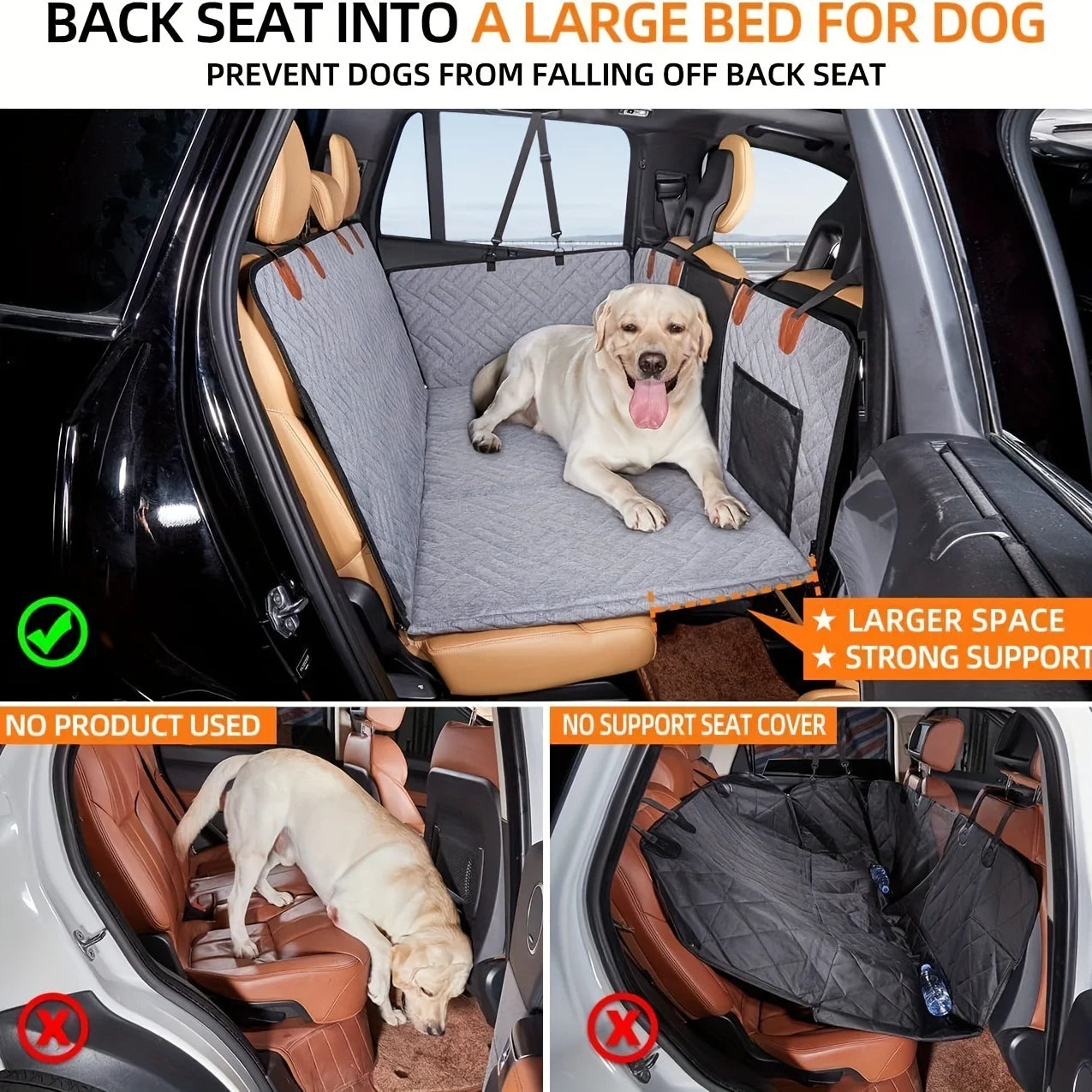 Waterproof Dog Car Seat Cover Hammock – Scratch Proof & Non-Slip Pet Travel Protector