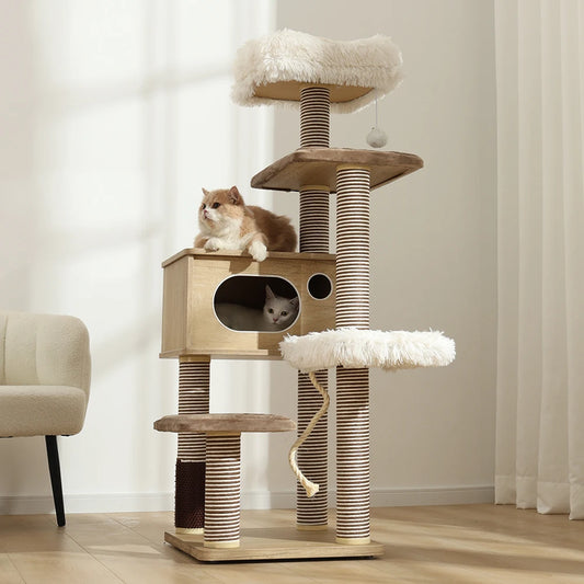 Multi-Tier Cat Tree Tower – Climbing Frame with Scratching Posts & Cozy Perch