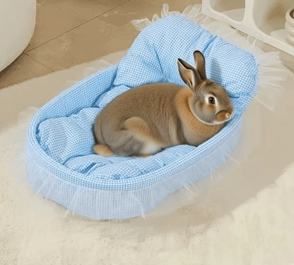 Fluffy Bunny Princess Bed – Soft Plush Lace Rabbit Nest